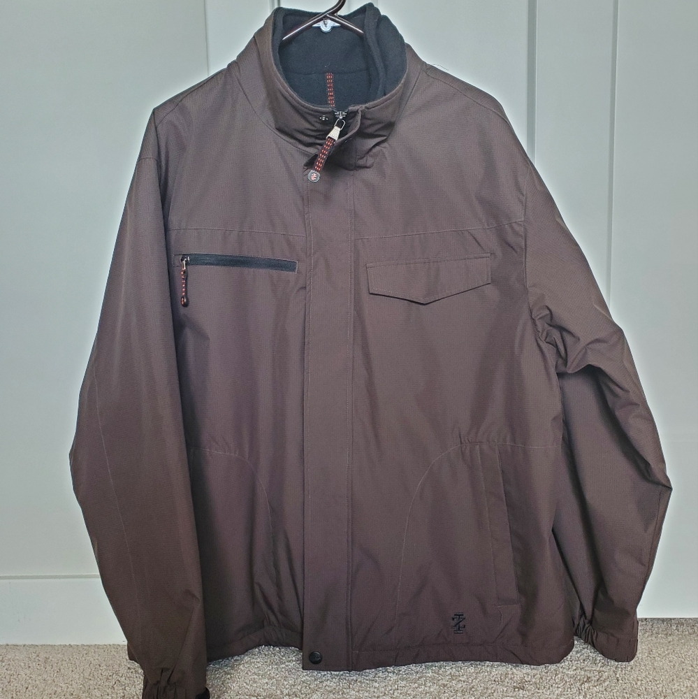 Classic Izod Sport Jacket Men's, XL, Brown, Black Fleece Inside, Great Jacket - Picture 1 of 7